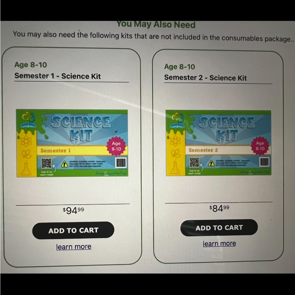 Moving Beyond the Page Science Kit for Ages 8-10 Semester 1 Unopened - Picture 2 of 2